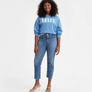 Levis Sz 24 Original Wedgie Straight Raw Hem Denim Premium Jeans